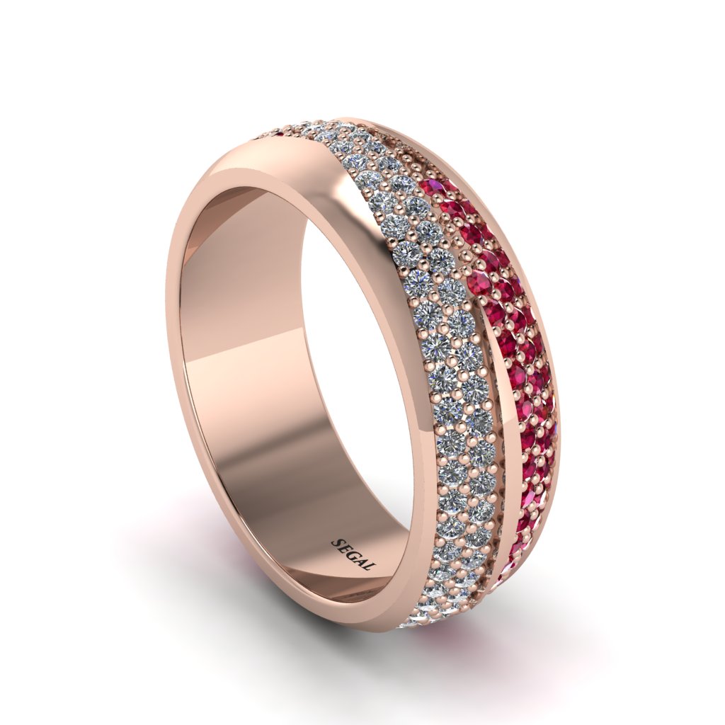 1.4Ct Diamond & Ruby Eternity Wedding Ring - Merritt No. 47