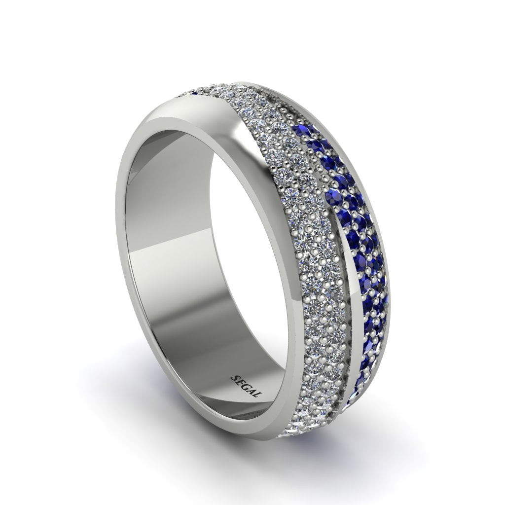 1.4Ct Diamond & Sapphire Eternity Wedding Ring - Merritt No. 63