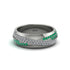 1.4Ct Diamond & Emerald Eternity Wedding Ring - Merritt No. 18 image 2