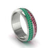 1.4Ct Emerald & Ruby Eternity Wedding Ring - Merritt No. 51 image 1