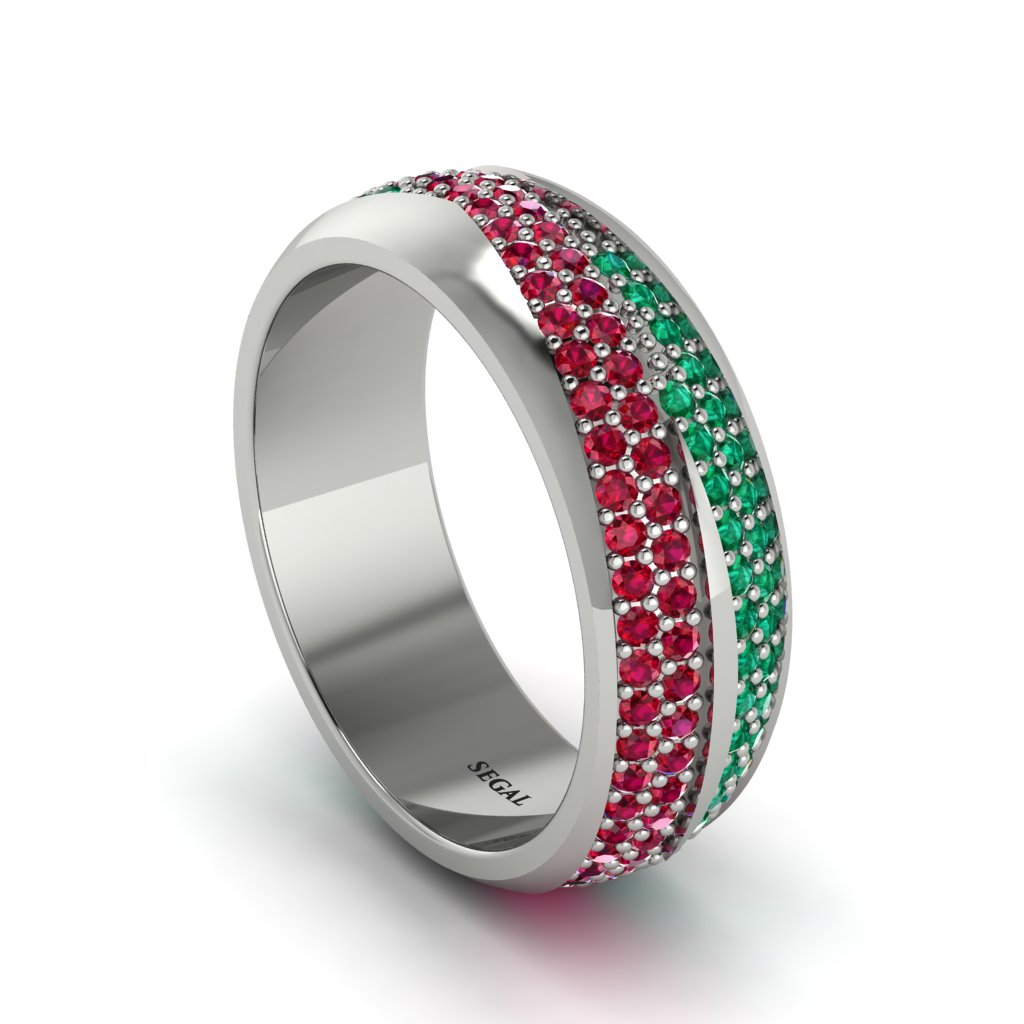1.4Ct Ruby & Emerald Eternity Wedding Ring - Merritt No. 27