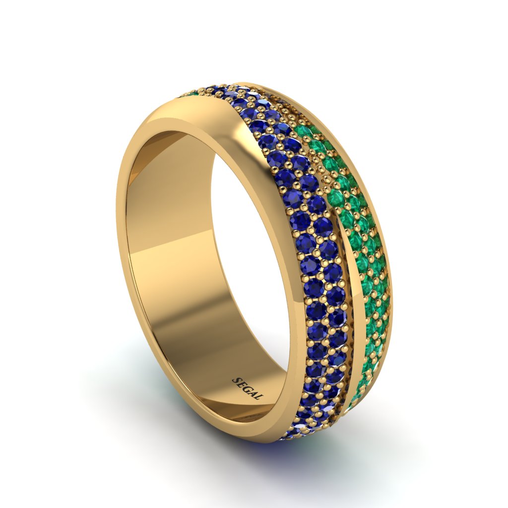 1.4Ct Sapphire & Emerald Eternity Wedding Ring - Merritt No. 28