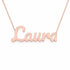 Laura name necklace in solid 14K Rose Gold, handmade in Los Angeles