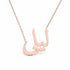 ليلى name necklace in solid 14K Rose Gold, handmade in Los Angeles