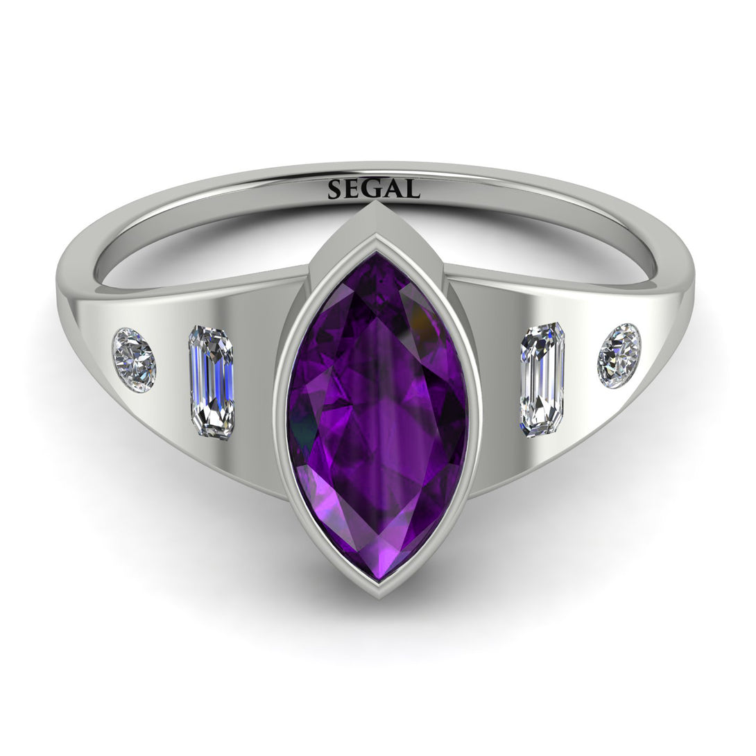 Marquise Bezel Amethyst Ring - Juliana No. 303
