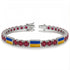 Ruby Tennis Bracelet with Ukraine Flag no. 12 image 2