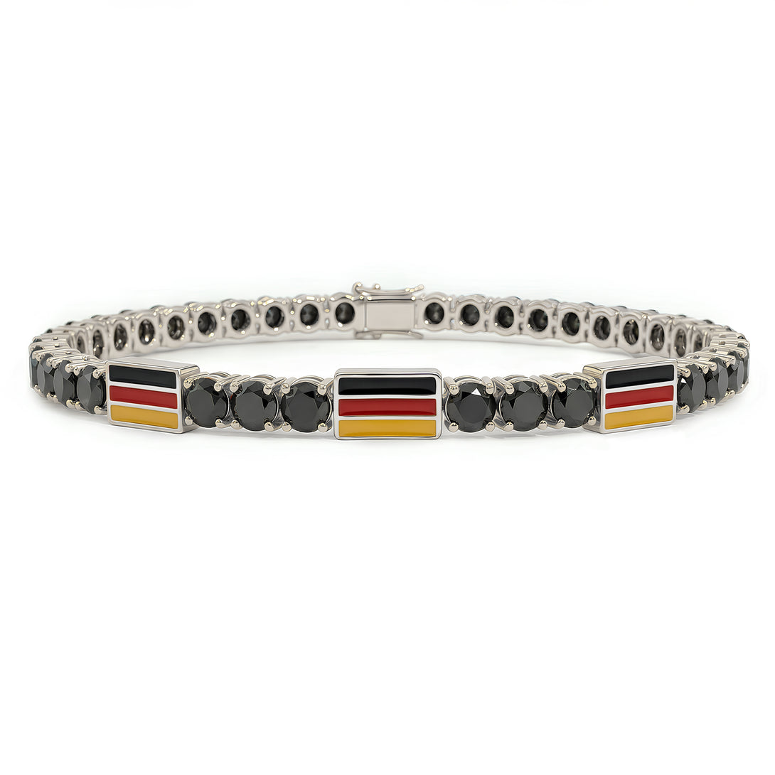 Black Diamond Tennis Bracelet with Germany Flag no. 9