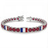 Ruby Tennis Bracelet with France Flag no. 12 image 2