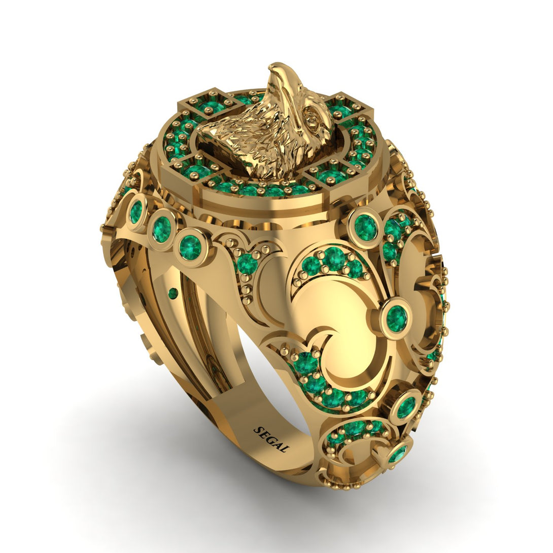 Emerald Majestic Eagle Men’s Fashion Ring - Caleb No. 4