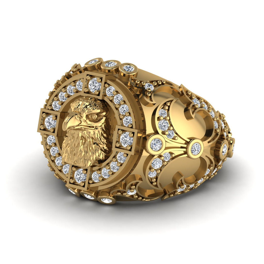 Diamond Majestic Eagle Men’s Fashion Ring - Caleb No. 1