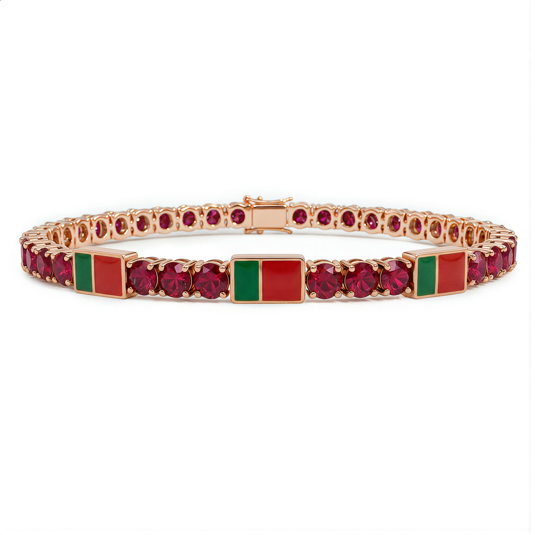 Ruby Tennis Bracelet with Portugal Flag no. 11