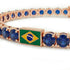 Sapphire Tennis Bracelet with Brazil Flag no. 14 image 4