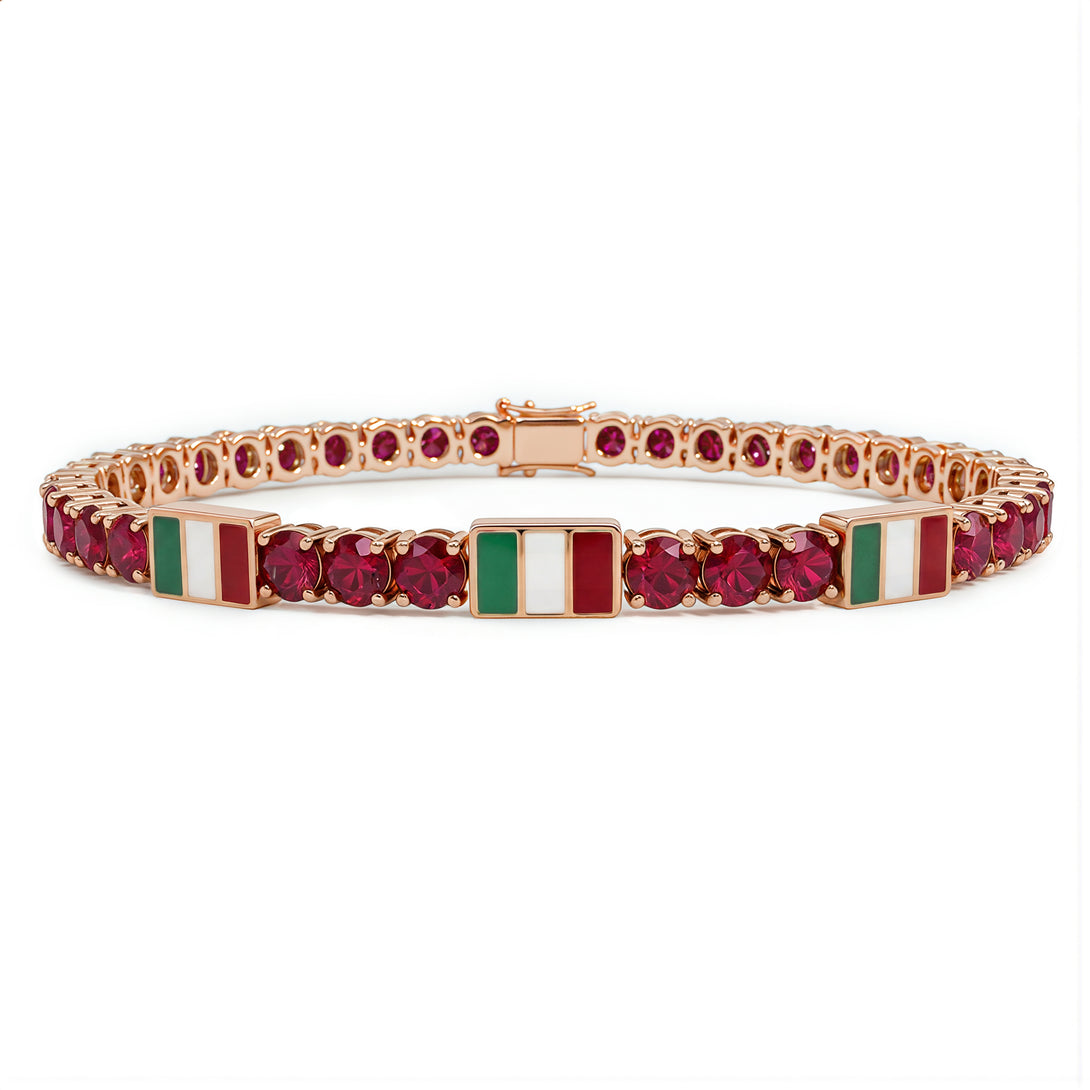 Ruby Tennis Bracelet with Mexico Flag no. 11