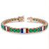 Emerald Tennis Bracelet with France Flag no. 5 image 2