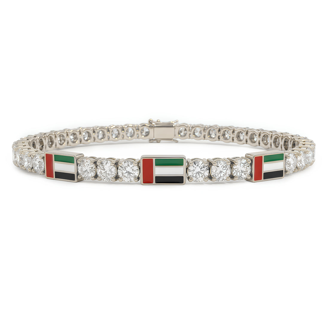 Diamond Tennis Bracelet with United Arab Emirates Flag no. 3