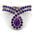 Amethyst Pear Shape Stacking Bridal Set - Emilia No. 314 image 5