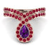 Amethyst Pear Shape Stacking Bridal Set - Emilia No. 311 image 5