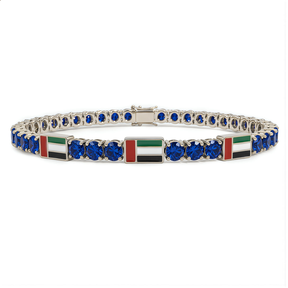Sapphire Tennis Bracelet with United Arab Emirates Flag no. 15