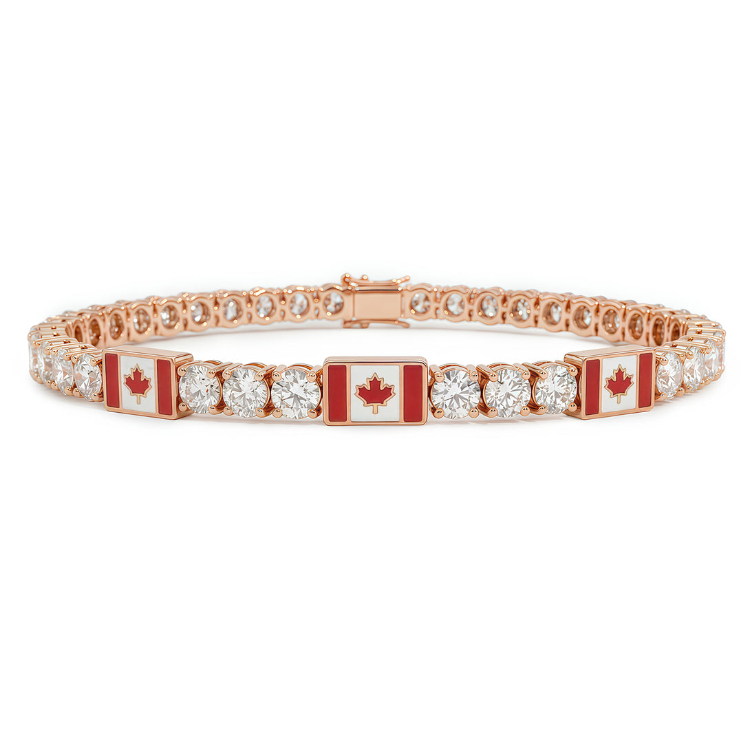 Diamond Tennis Bracelet with Canada Flag no. 2