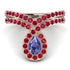 Tanzanite Pear Shape Stacking Bridal Set - Emilia No. 211 image 5
