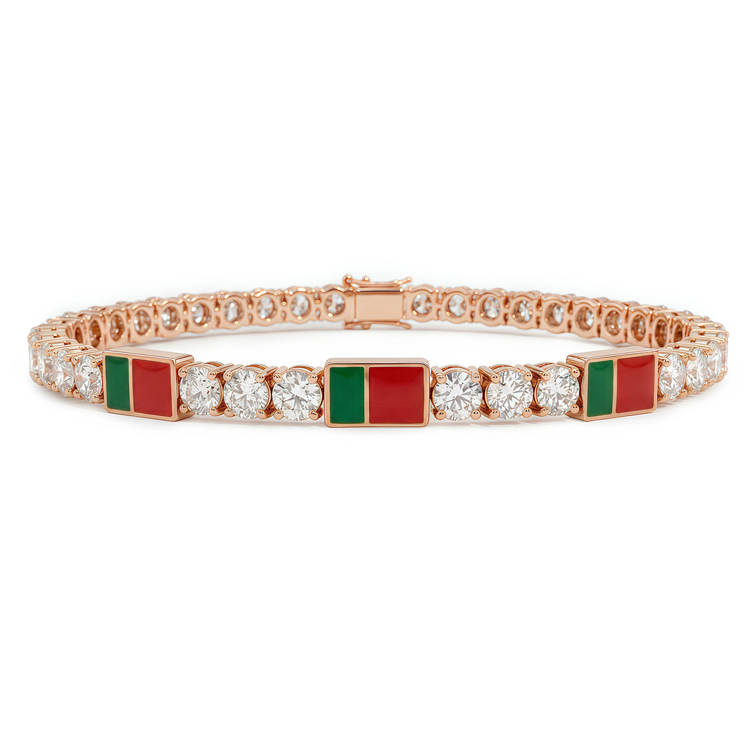 Diamond Tennis Bracelet with Portugal Flag no. 2
