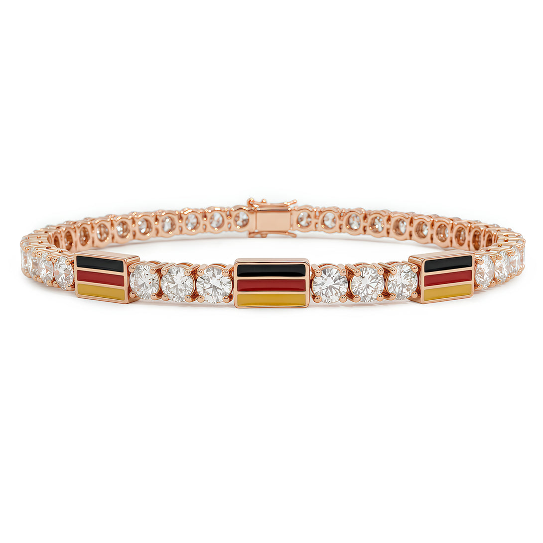 Diamond Tennis Bracelet with Germany Flag no. 2