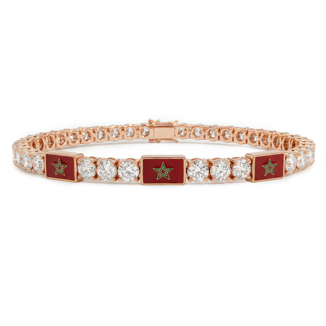 Diamond Tennis Bracelet with Morocco Flag no. 2
