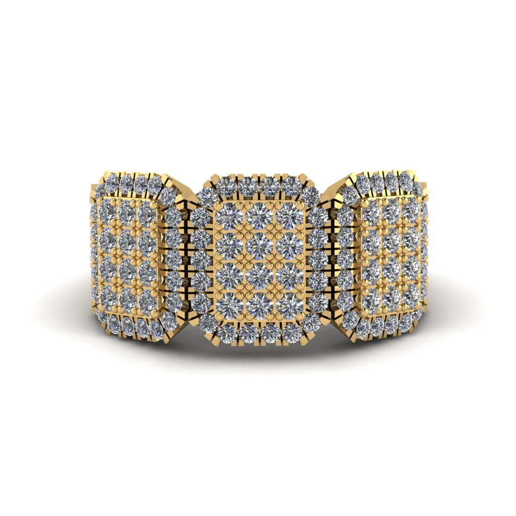 14K Gold Diamond Men's Pave Ring - Bay No. 1