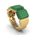 14K Gold Emerald Men's Pave Ring - Bay No. 4 image 3