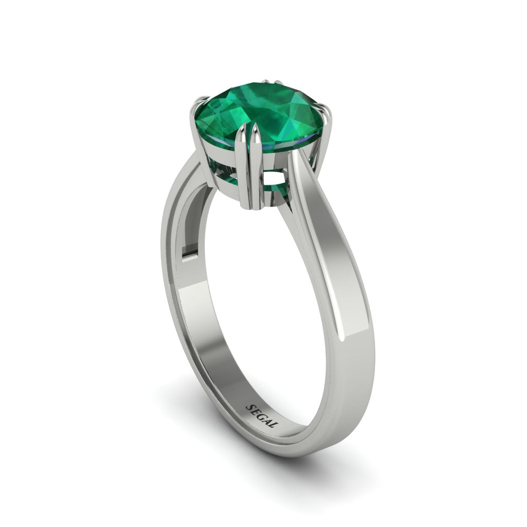 Emerald 14K Gold Solitaire Engagement Ring - Allie No. 6