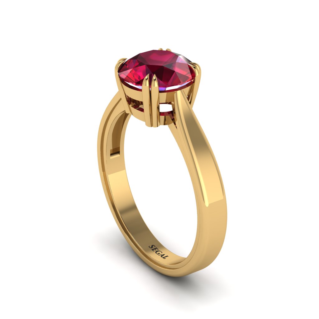 Ruby 14K Gold Solitaire Engagement Ring - Allie No. 10