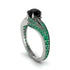 Emerald 14K Gold Pave Engagement Ring - Magnolia No. 24 image 1