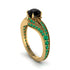 Emerald 14K Gold Pave Engagement Ring - Magnolia No. 22 image 1