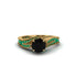 Emerald 14K Gold Pave Engagement Ring - Magnolia No. 22 image 2