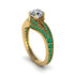Emerald 14K Gold Pave Engagement Ring - Magnolia No. 16 image 1