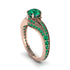 Emerald 14K Gold Pave Engagement Ring - Magnolia No. 20 image 1
