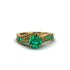 Emerald 14K Gold Pave Engagement Ring - Magnolia No. 19 image 2