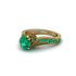 Emerald 14K Gold Pave Engagement Ring - Magnolia No. 19 image 3