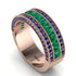 Emerald 14K Gold Pave Wedding Band - Mikayla No. 65 image 2