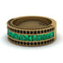 Emerald 14K Gold Pave Wedding Band - Mikayla No. 34 image 3