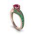 Emerald 14K Gold Pave Engagement Ring - Magnolia No. 26 image 1