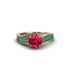 Emerald 14K Gold Pave Engagement Ring - Magnolia No. 26 image 2