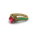 Emerald 14K Gold Pave Engagement Ring - Magnolia No. 25 image 3