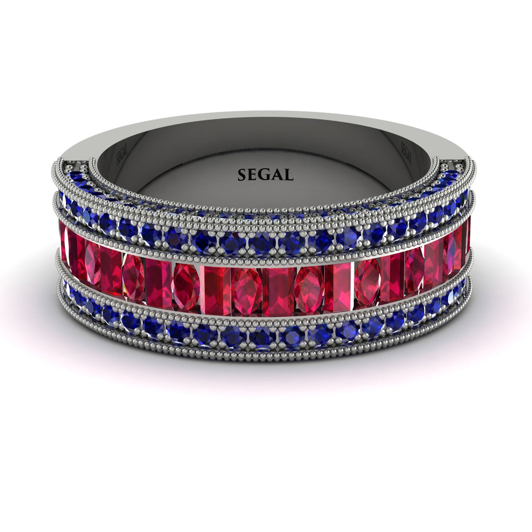 Ruby 14K Gold Pave Wedding Band - Mikayla No. 72