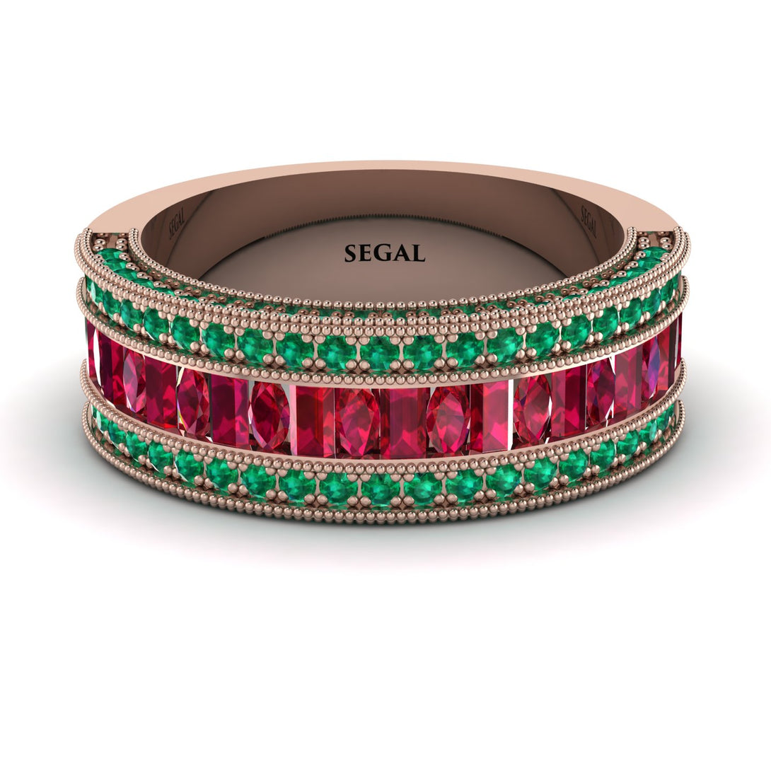 Ruby 14K Gold Pave Wedding Band - Mikayla No. 26