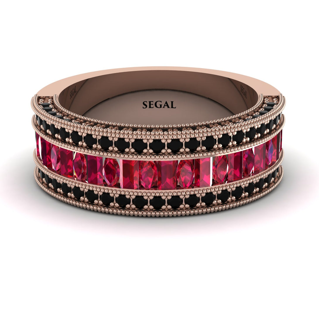 Ruby 14K Gold Pave Wedding Band - Mikayla No. 41