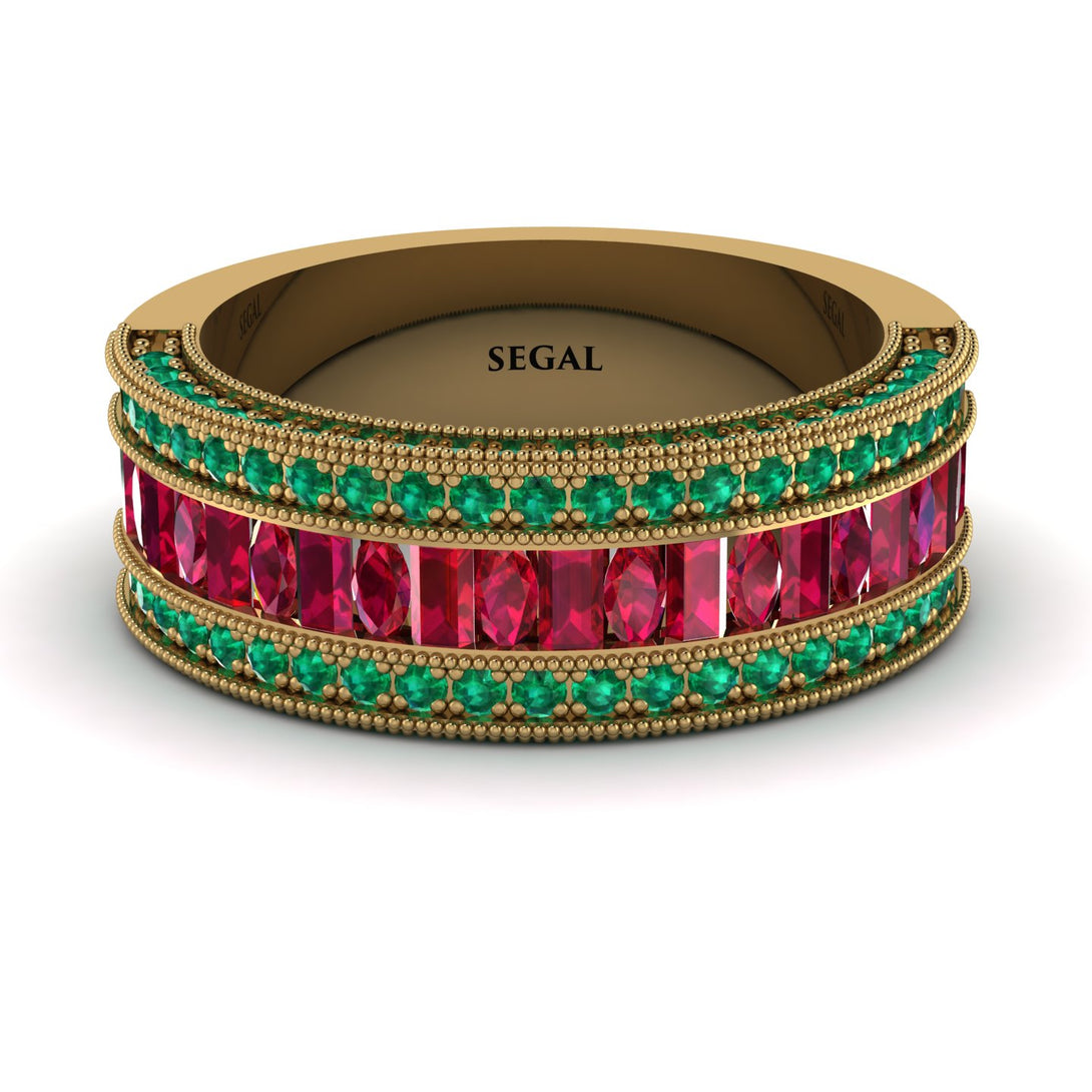 Ruby 14K Gold Pave Wedding Band - Mikayla No. 25