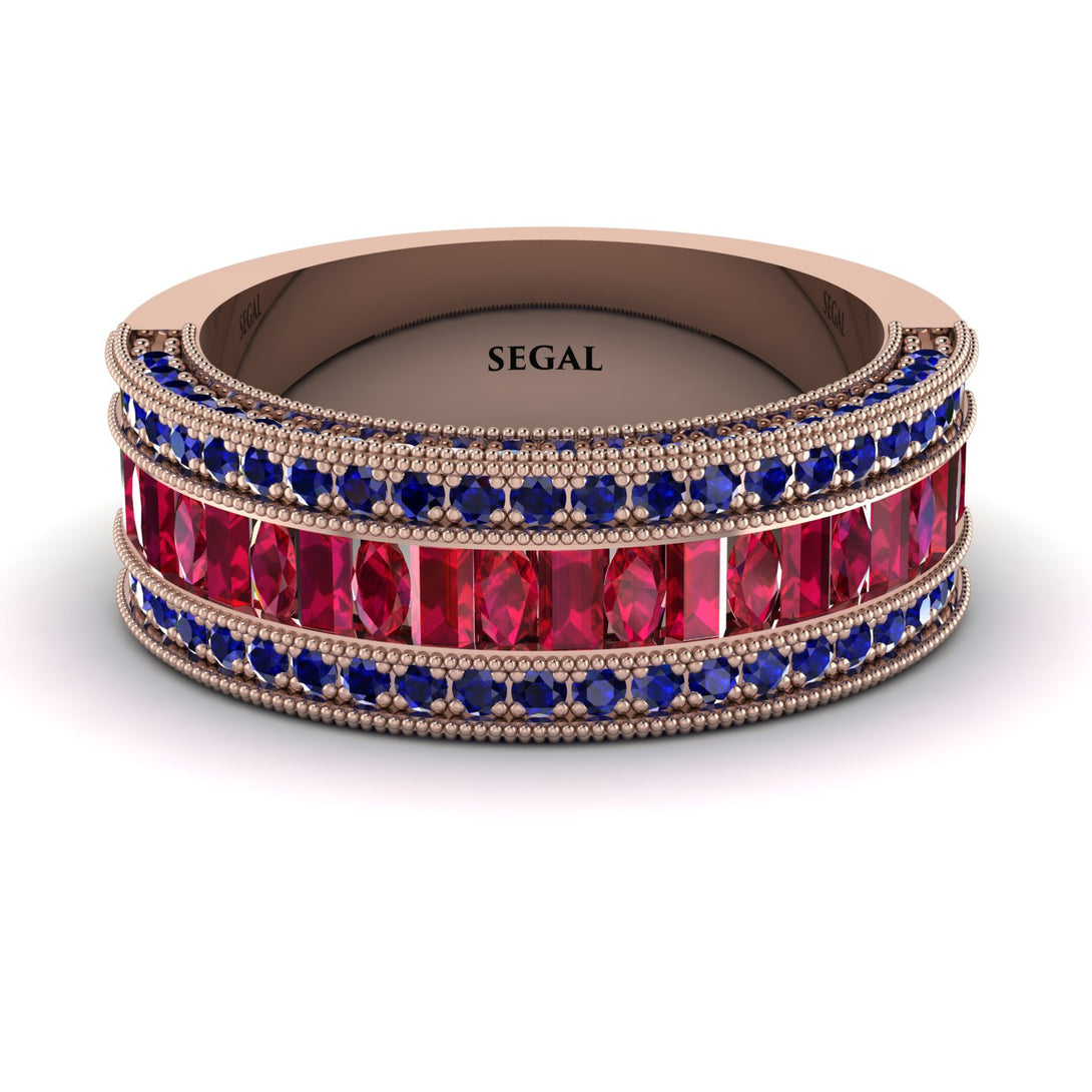 Ruby 14K Gold Pave Wedding Band - Mikayla No. 71