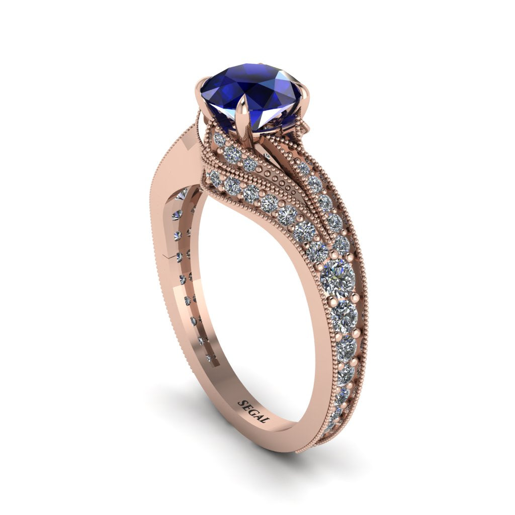 Diamond 14K Gold Pave Engagement Ring - Magnolia No. 14