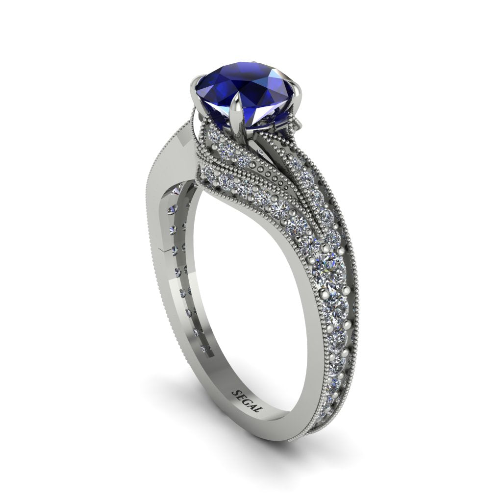 Diamond 14K Gold Pave Engagement Ring - Magnolia No. 15